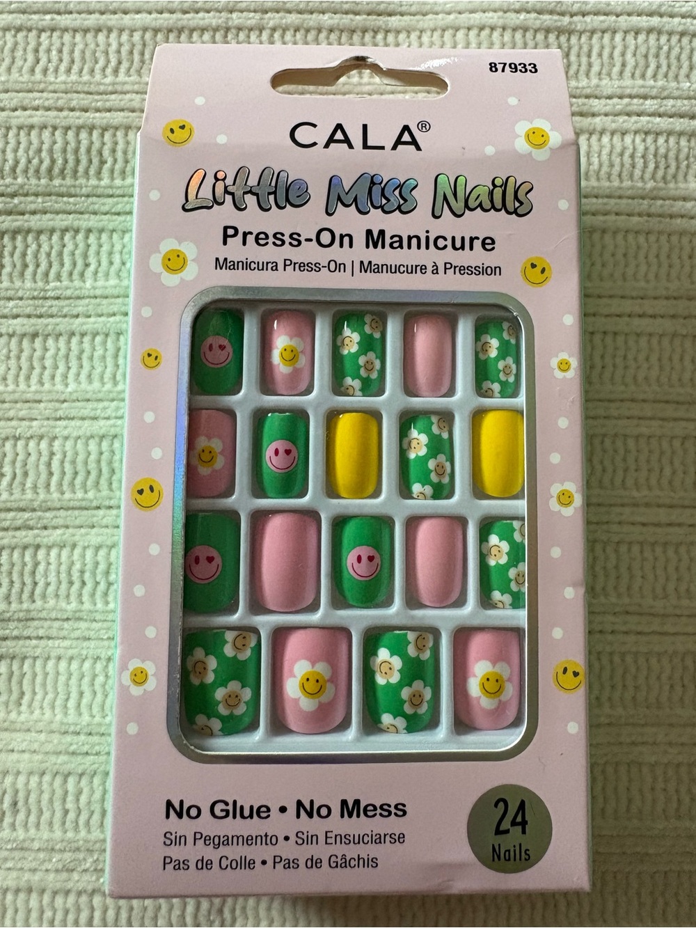 Cala Little Miss Nails Press-On Manicure - Pink, Green & Yellow